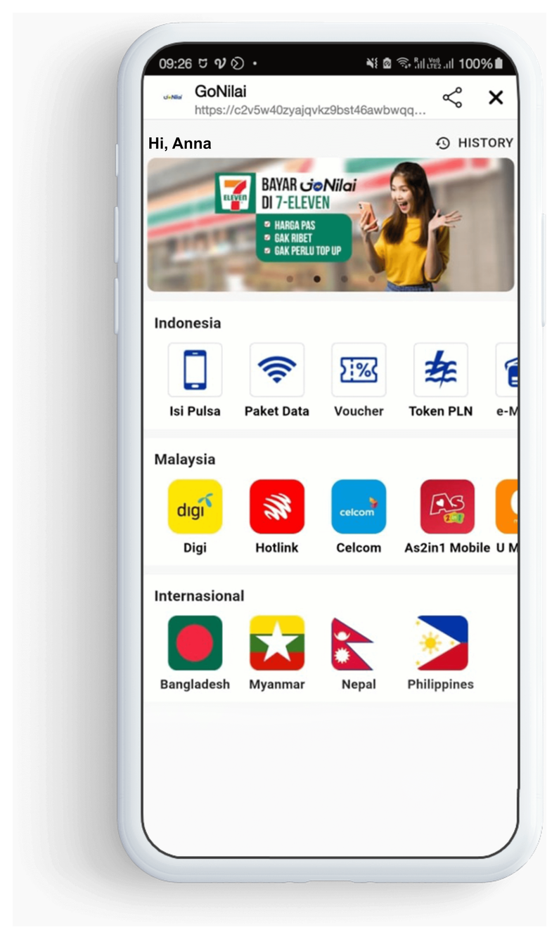 GoNilai mobile purchase experience
